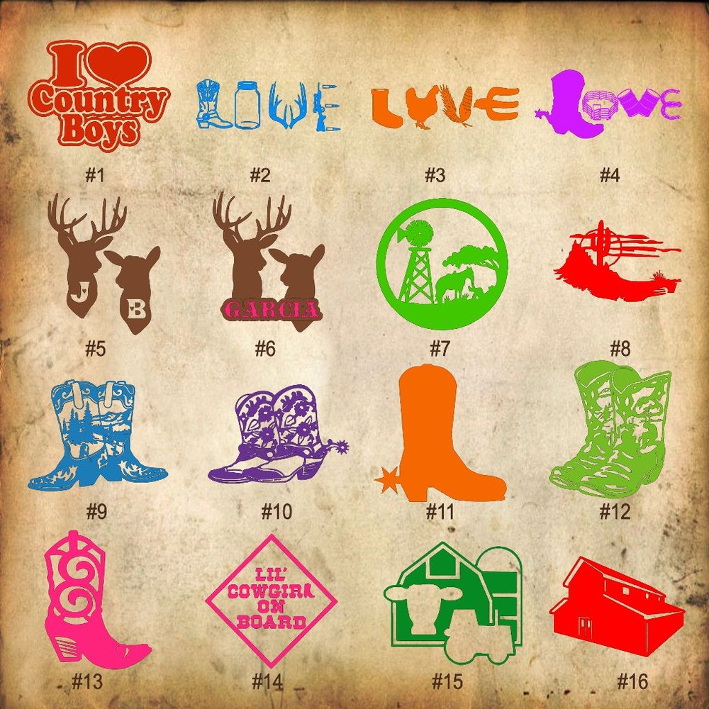COUNTRY WESTERN VINYL DECAL - 5-6"